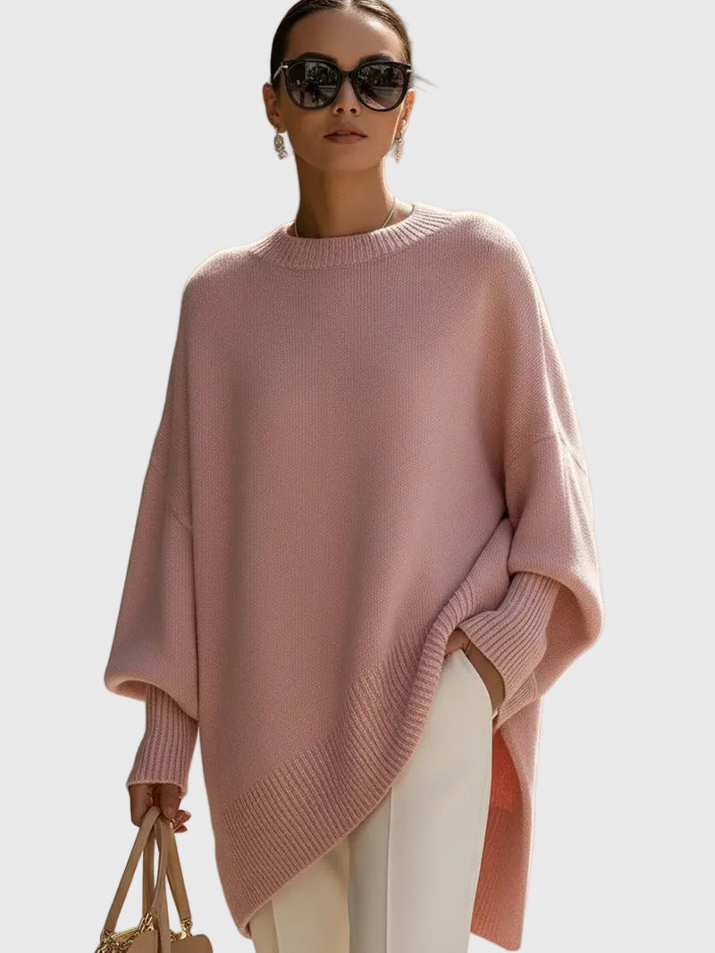 Kimia - Oversized Kötött Kerek Nyakú Pulóver