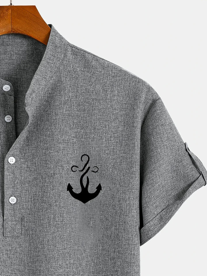Kristóf™ | Elegáns, rövid ujjú ing álló gallérral