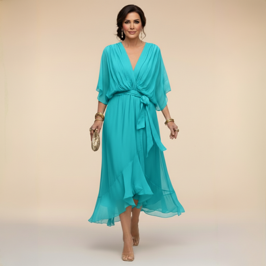 HANNA™ | V DEKOLTÁSSAL RENDELKEZŐ CHIFFON RUHA