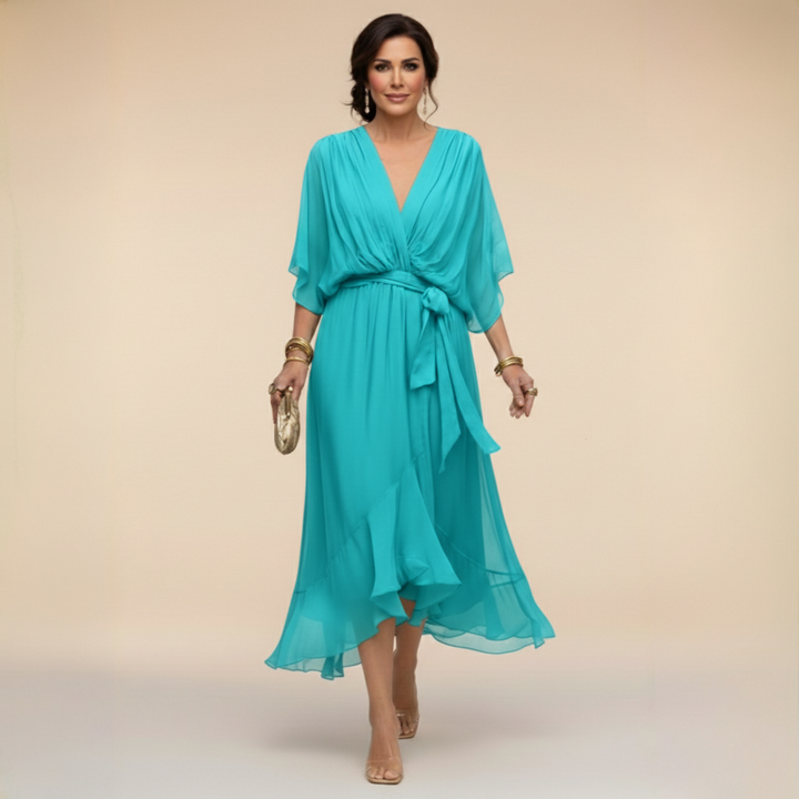 HANNA™ | V DEKOLTÁSSAL RENDELKEZŐ CHIFFON RUHA