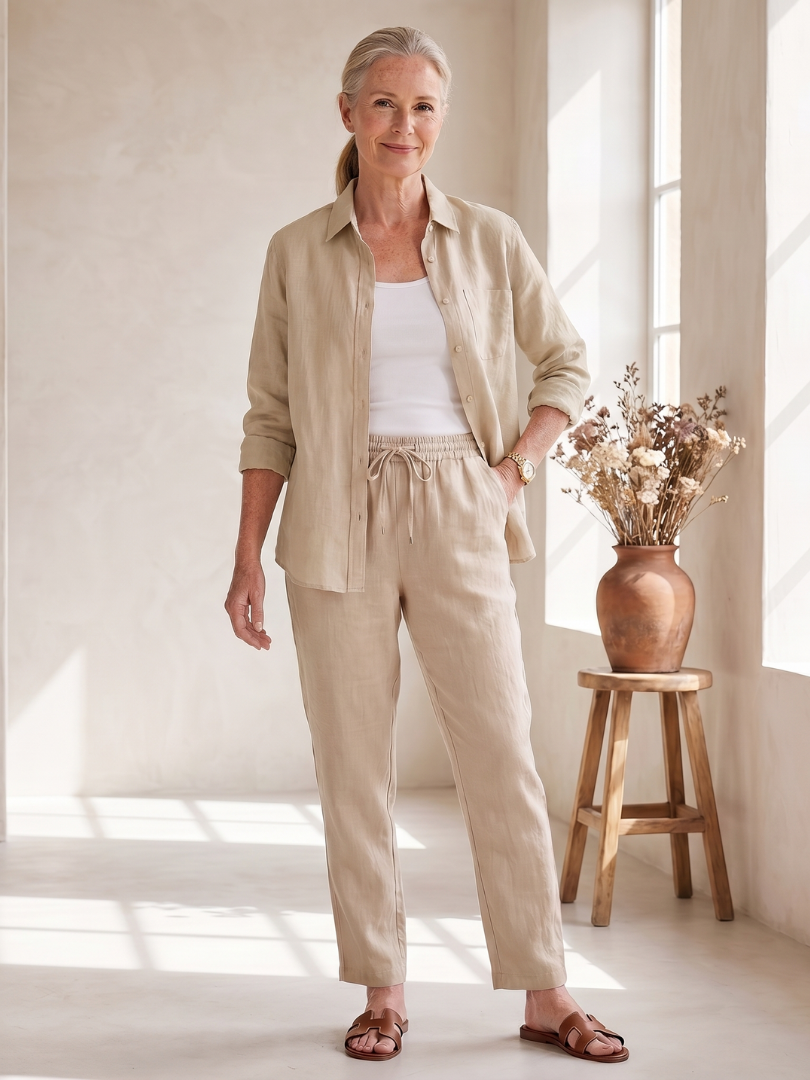 Noor | Hosszú Ujjú Ing és Slim Fit Nadrág Szett