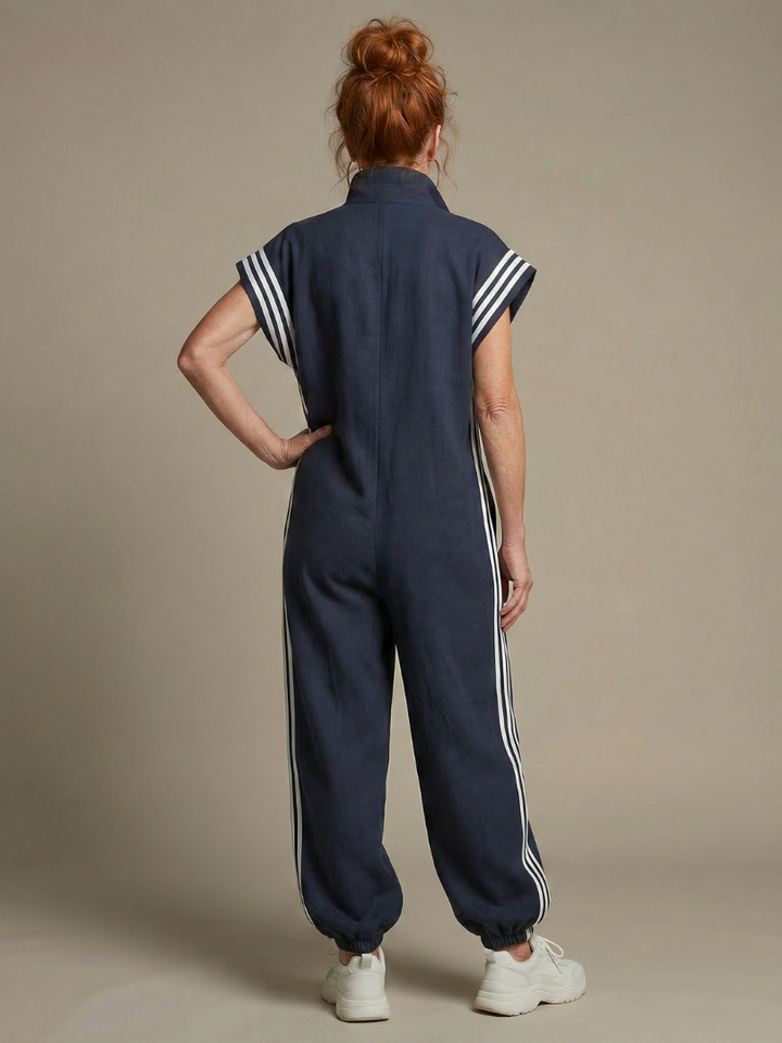 Lark | Striped Front-Zip Jumpsuit