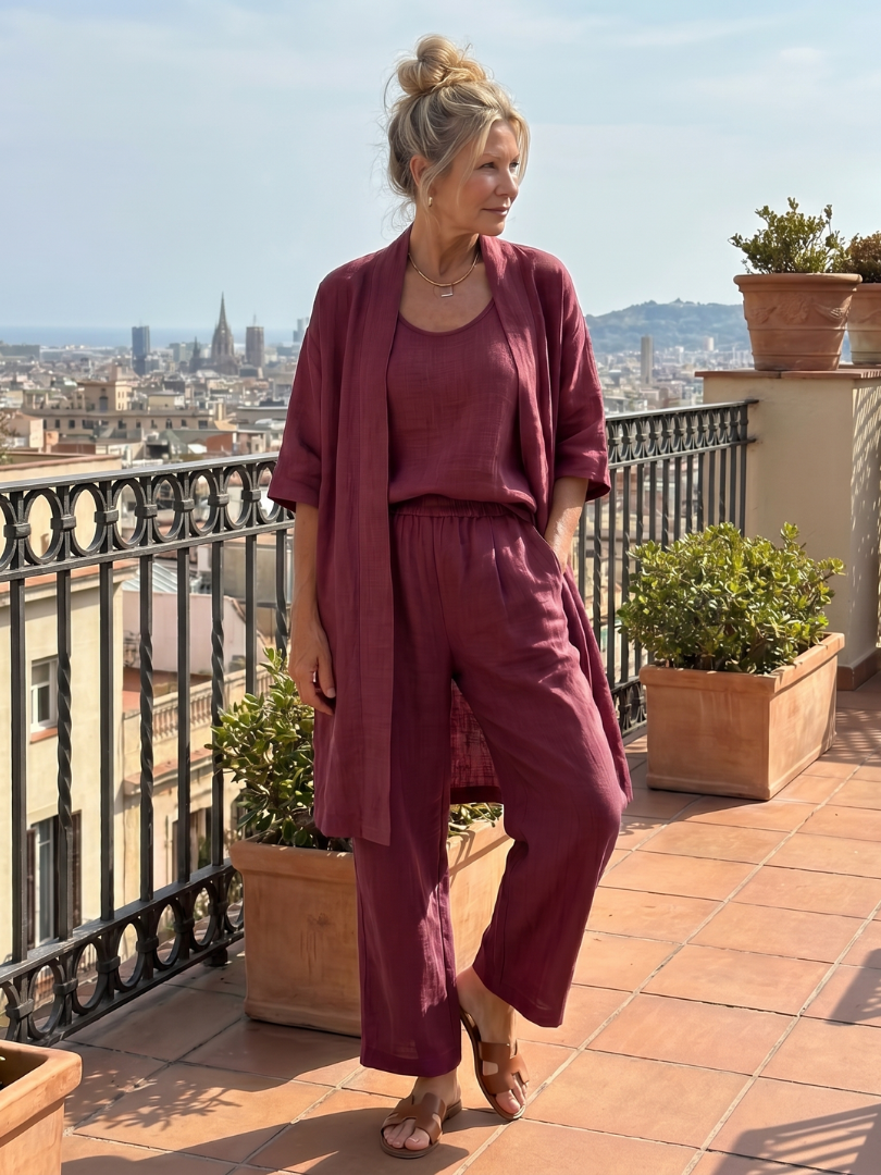 Yael | Háromrészes Kényelmes Top és Nadrág Szett