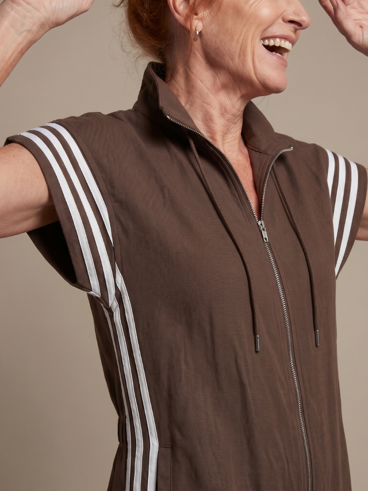 Lark | Striped Front-Zip Jumpsuit