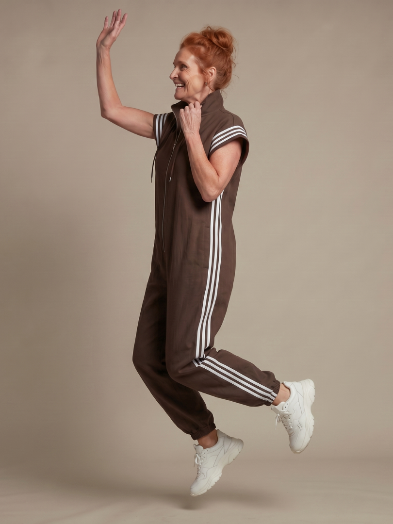 Lark | Striped Front-Zip Jumpsuit