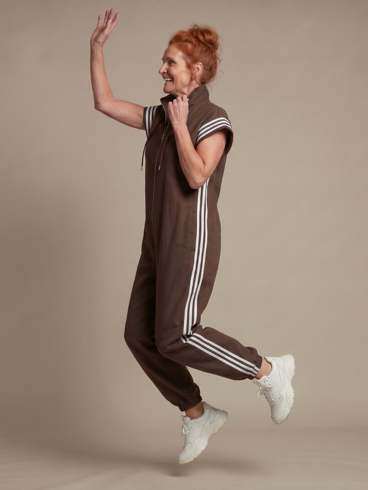Lark | Striped Front-Zip Jumpsuit