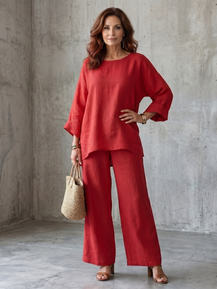 Prue | Oversized Tunic and Wide Leg Pants Set