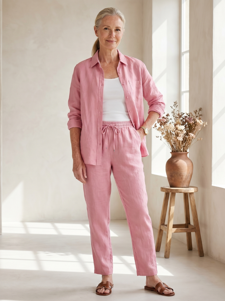 Noor | Hosszú Ujjú Ing és Slim Fit Nadrág Szett