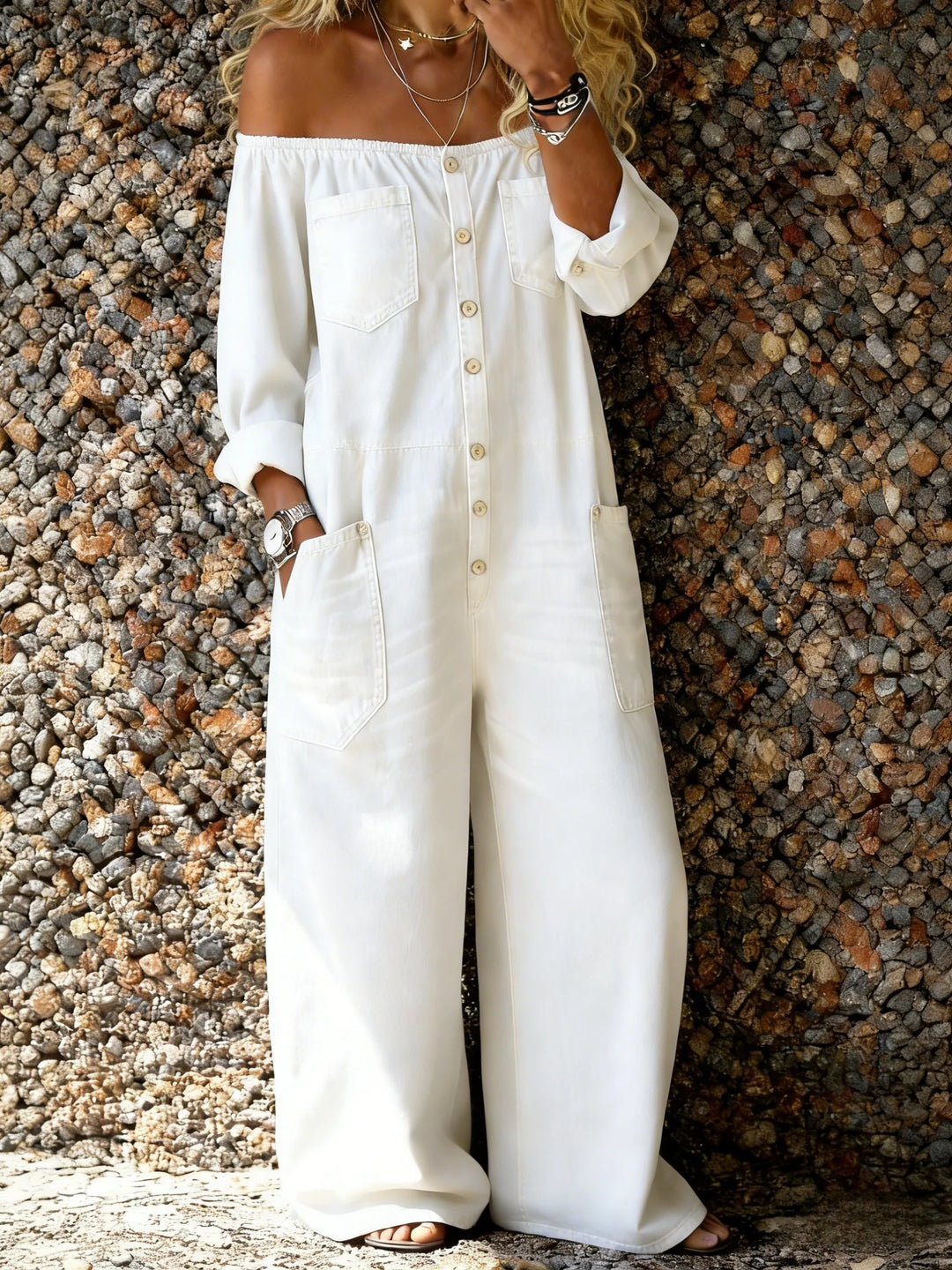 Noa | Farmer Overál, Off-Shoulder Nyakkivágással