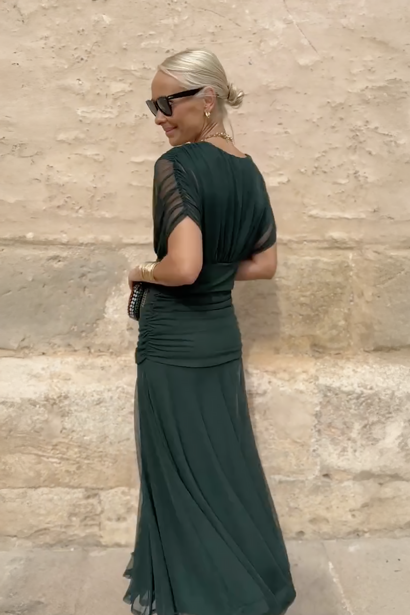 Louise | Elegáns Maxi Ünnepi Ruha V-alakú Kivágással