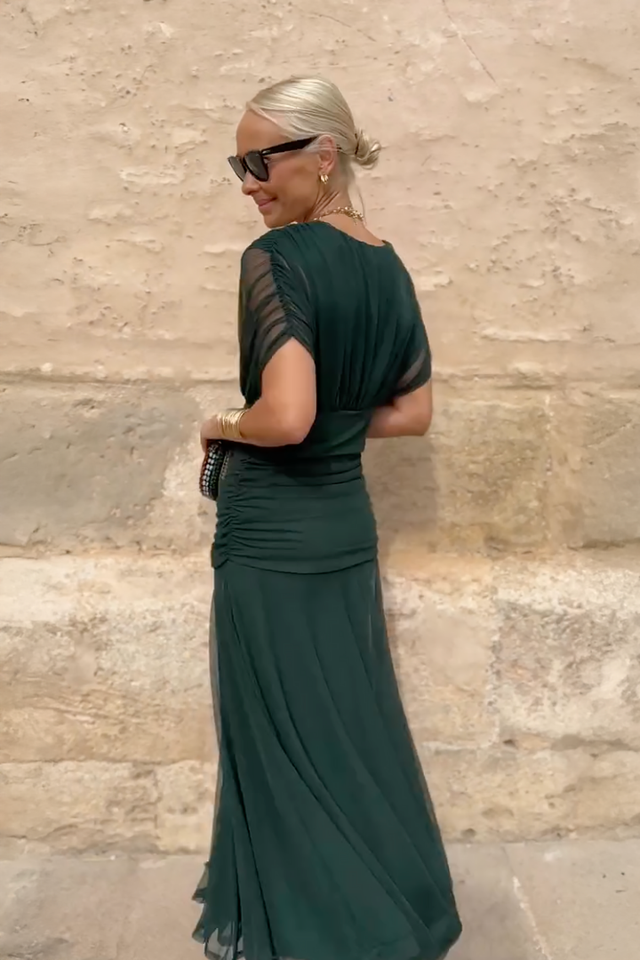 Louise | Elegáns Maxi Ünnepi Ruha V-alakú Kivágással