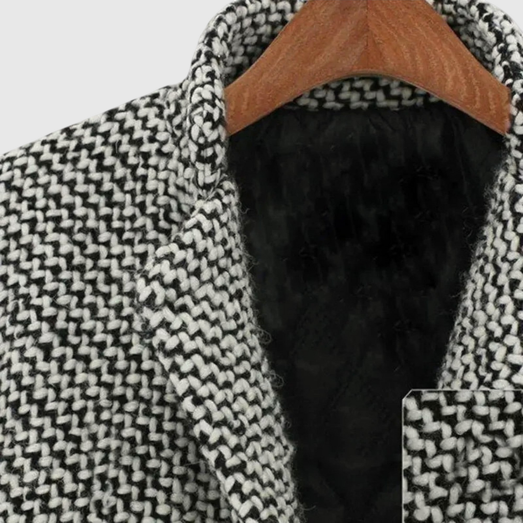 Elara - Midi kabát houndstooth mintával