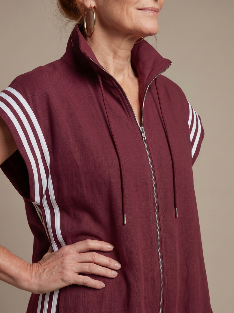 Lark | Striped Front-Zip Jumpsuit