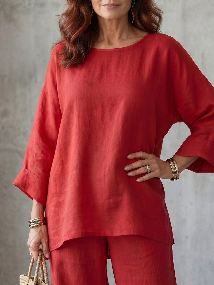 Prue | Oversized Tunic and Wide Leg Pants Set
