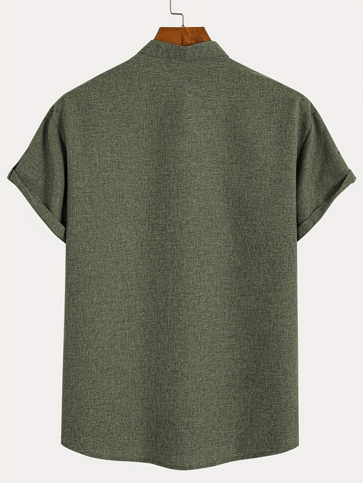 Kristóf™ | Elegáns, rövid ujjú ing álló gallérral