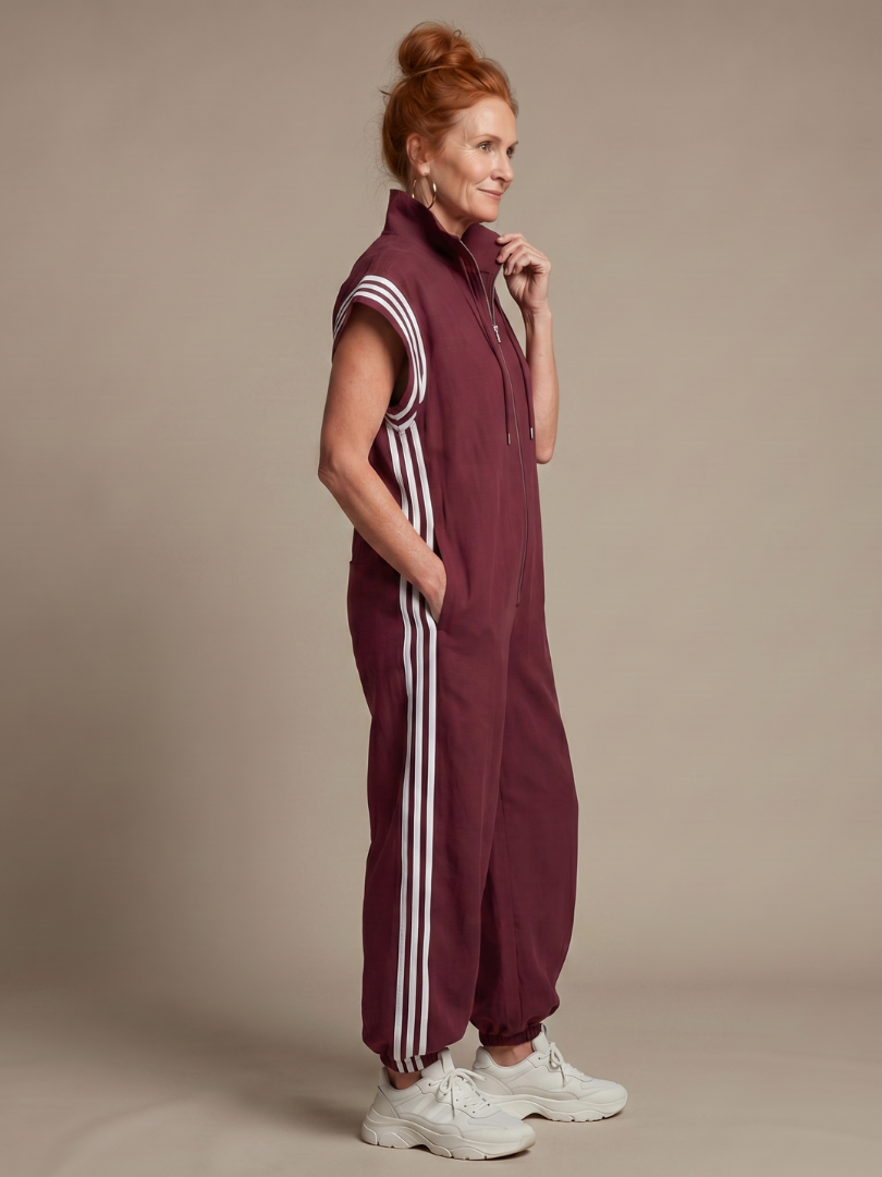 Lark | Striped Front-Zip Jumpsuit