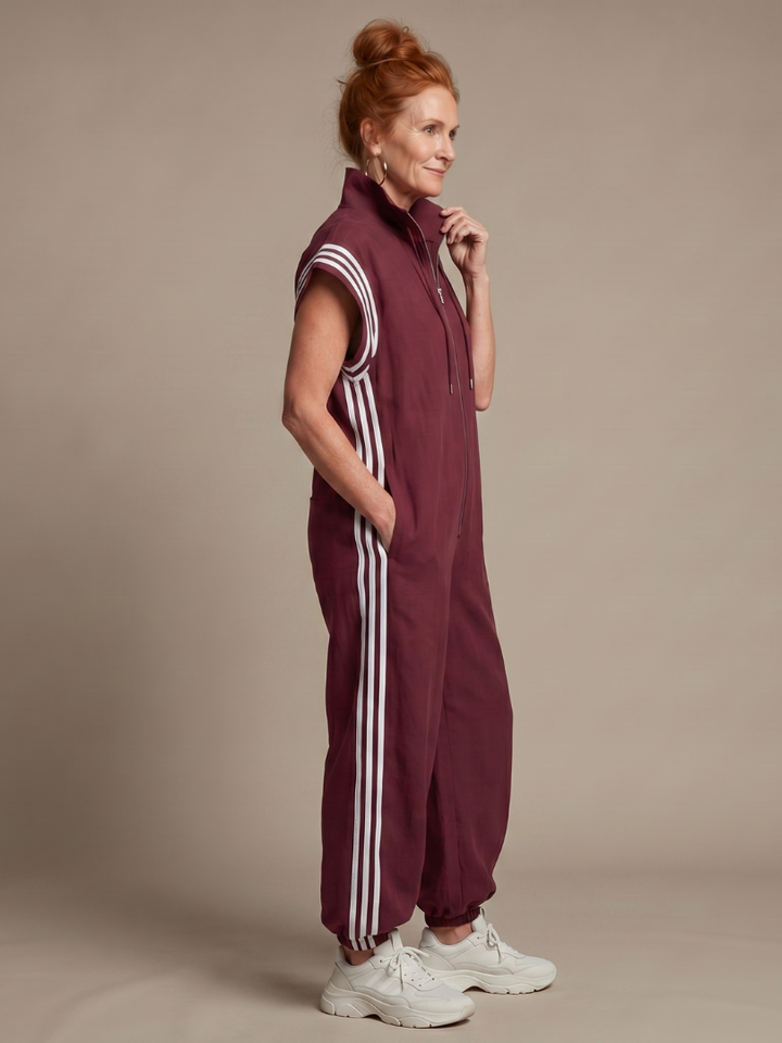 Lark | Striped Front-Zip Jumpsuit