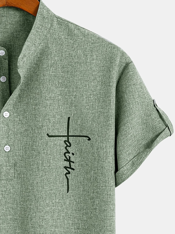 Kristóf™ | Elegáns, rövid ujjú ing álló gallérral