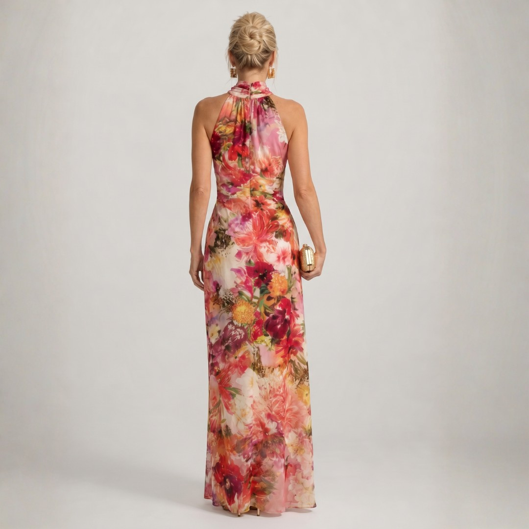 Éva | Virágmintás Halter Maxi Ruha