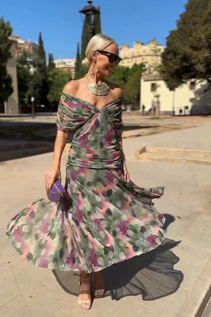 Louise | Elegáns Maxi Ünnepi Ruha V-alakú Kivágással