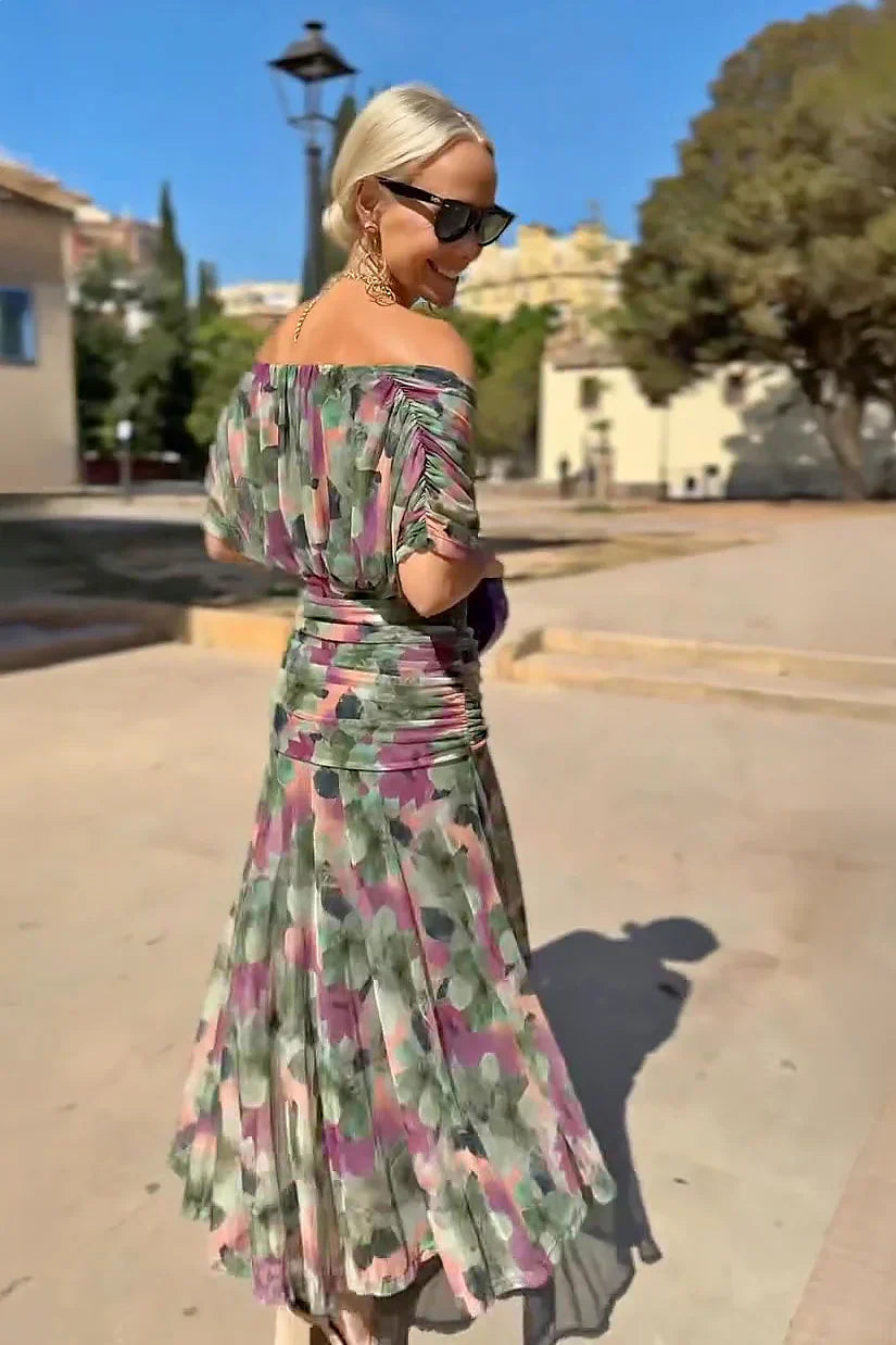 Louise | Elegáns Maxi Ünnepi Ruha V-alakú Kivágással