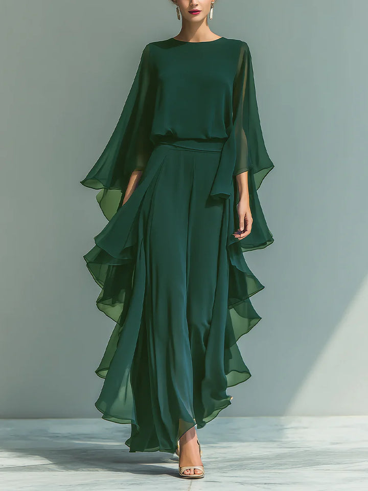 Aurora | Elegáns Chiffon Két Részes Szett Volánnal