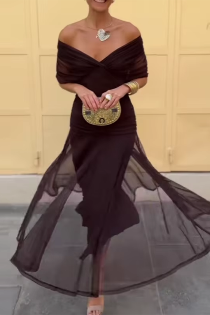 Louise | Elegáns Maxi Ünnepi Ruha V-alakú Kivágással