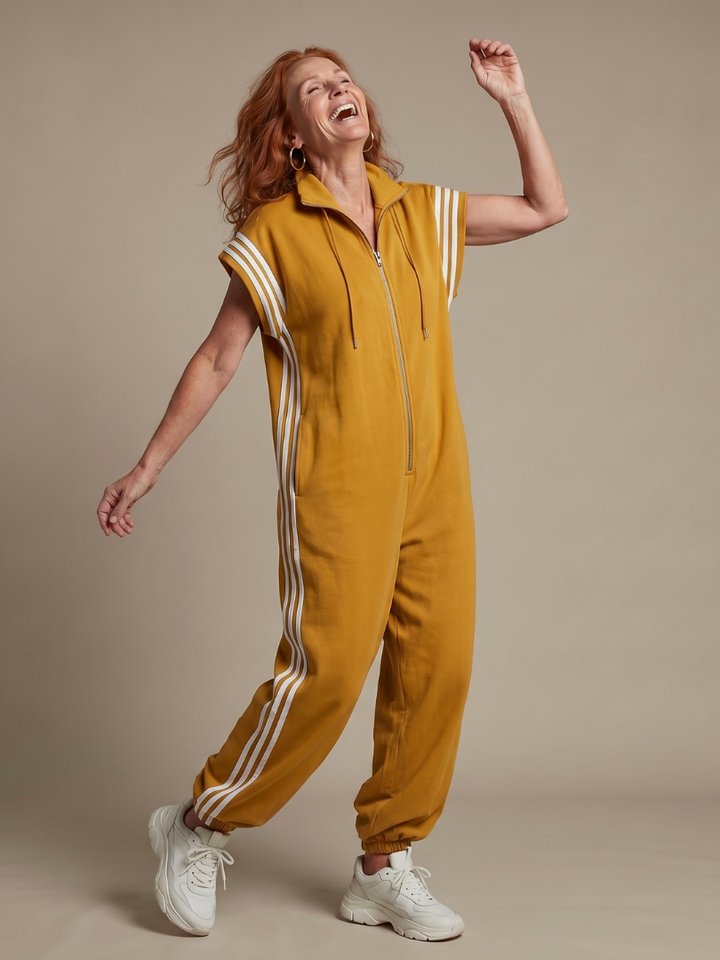 Lark | Striped Front-Zip Jumpsuit