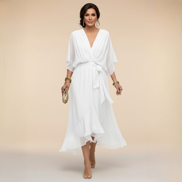 HANNA™ | V DEKOLTÁSSAL RENDELKEZŐ CHIFFON RUHA