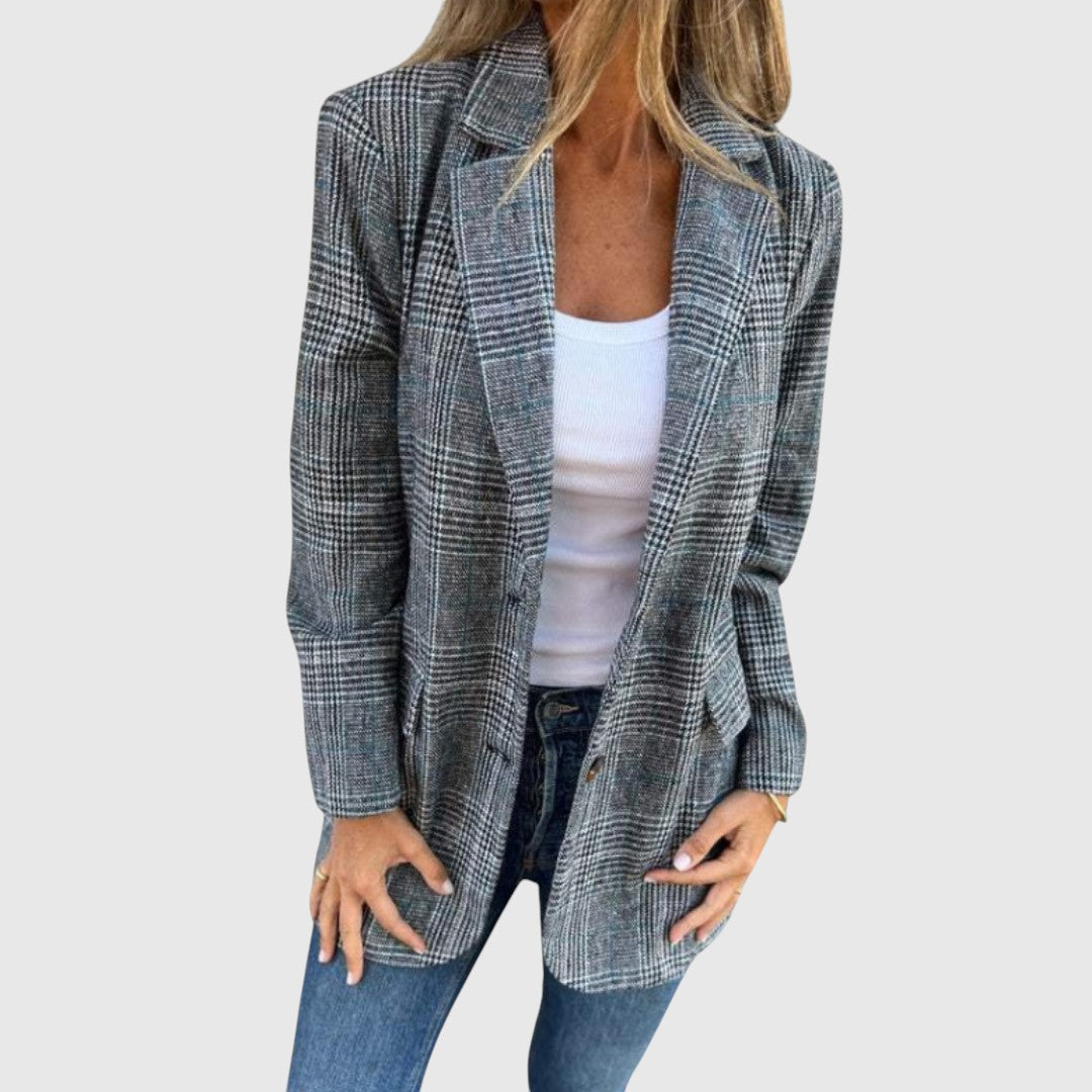 Brenda - Elegáns Kockás Blézer