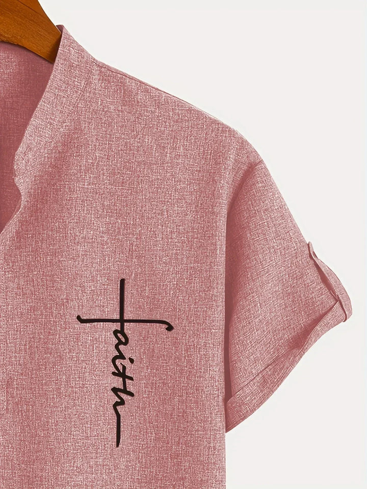 Kristóf™ | Elegáns, rövid ujjú ing álló gallérral