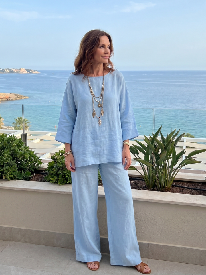 Prue | Oversized Tunic and Wide Leg Pants Set