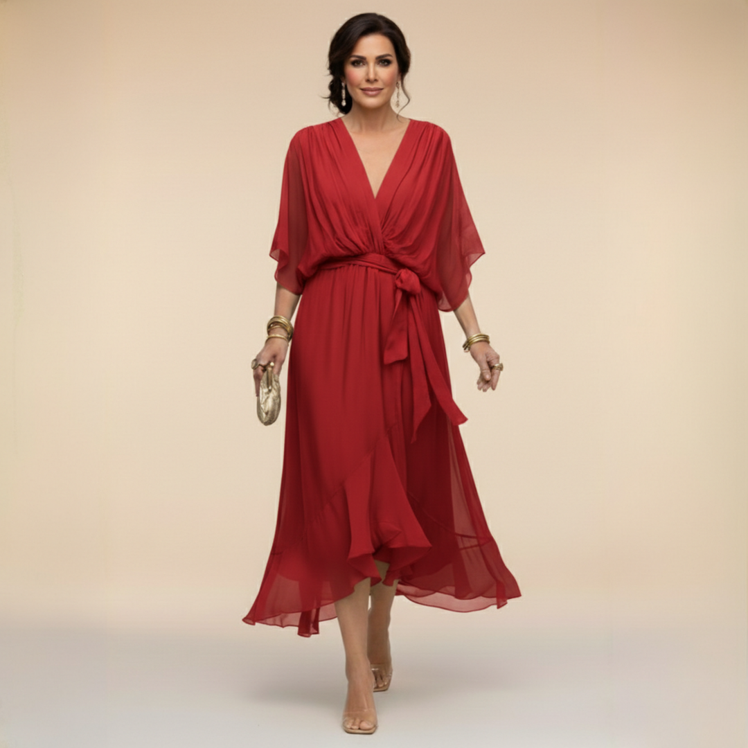 HANNA™ | V DEKOLTÁSSAL RENDELKEZŐ CHIFFON RUHA