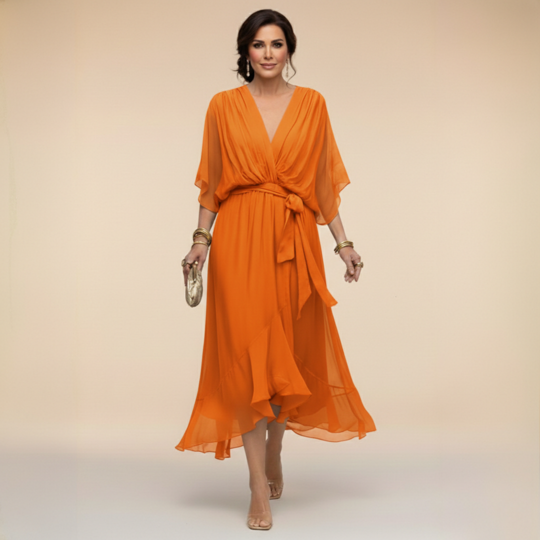 HANNA™ | V DEKOLTÁSSAL RENDELKEZŐ CHIFFON RUHA