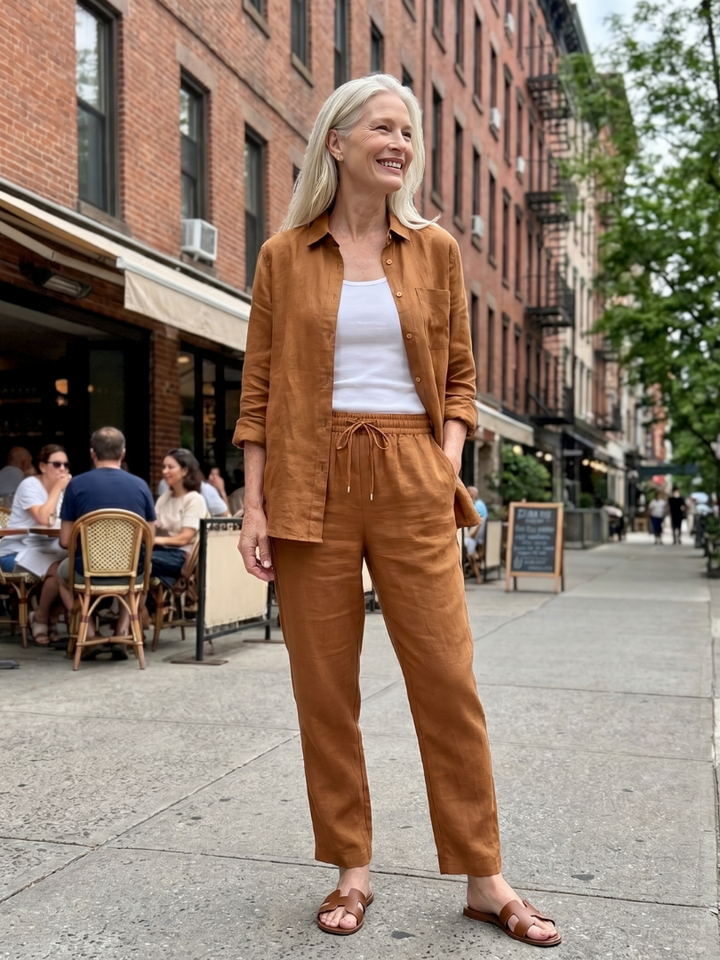 Noor | Hosszú Ujjú Ing és Slim Fit Nadrág Szett