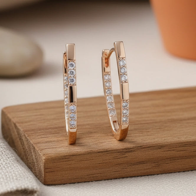 Arany Zirconia Fülbevalók Elegáns Stílusban