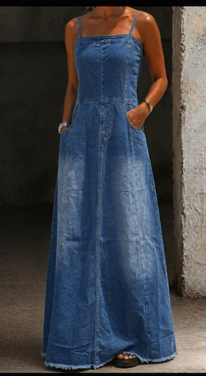 Savannah | Retro hosszú farmer ruha