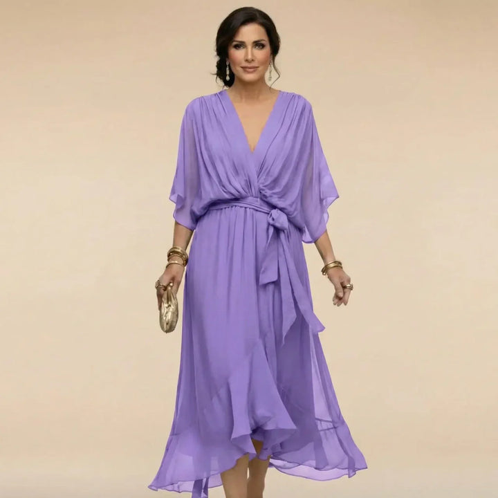 HANNA™ | V DEKOLTÁSSAL RENDELKEZŐ CHIFFON RUHA