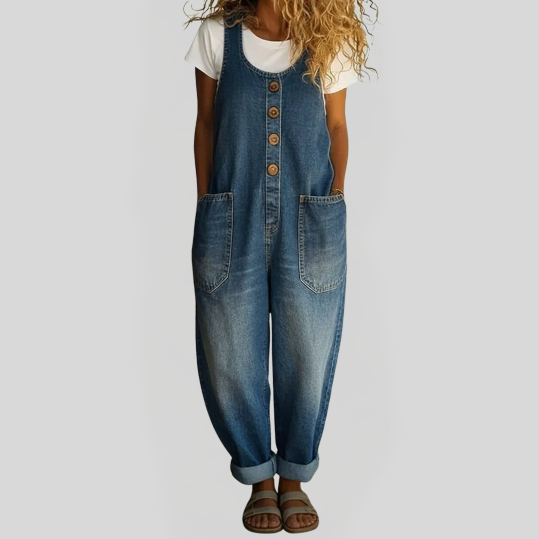 Lenna – Retro Cotton Denim Overalls