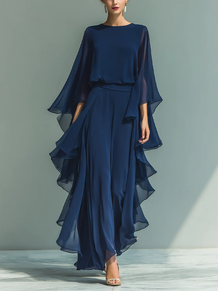 Aurora | Elegáns Chiffon Két Részes Szett Volánnal