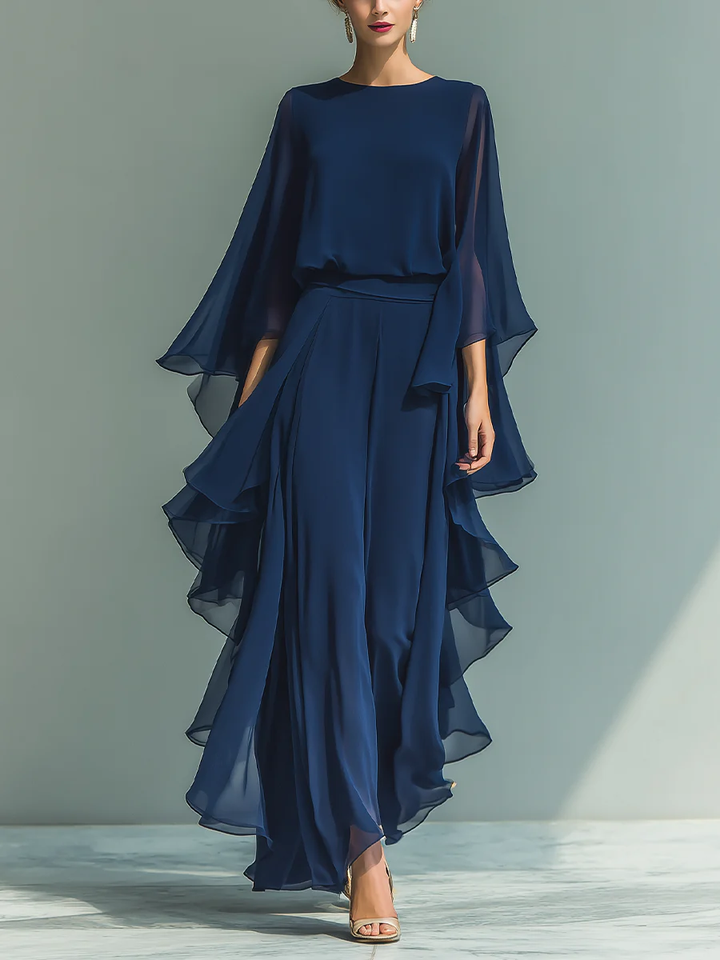 Aurora | Elegáns Chiffon Két Részes Szett Volánnal
