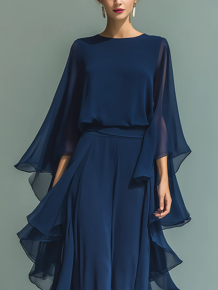 Aurora | Elegáns Chiffon Két Részes Szett Volánnal
