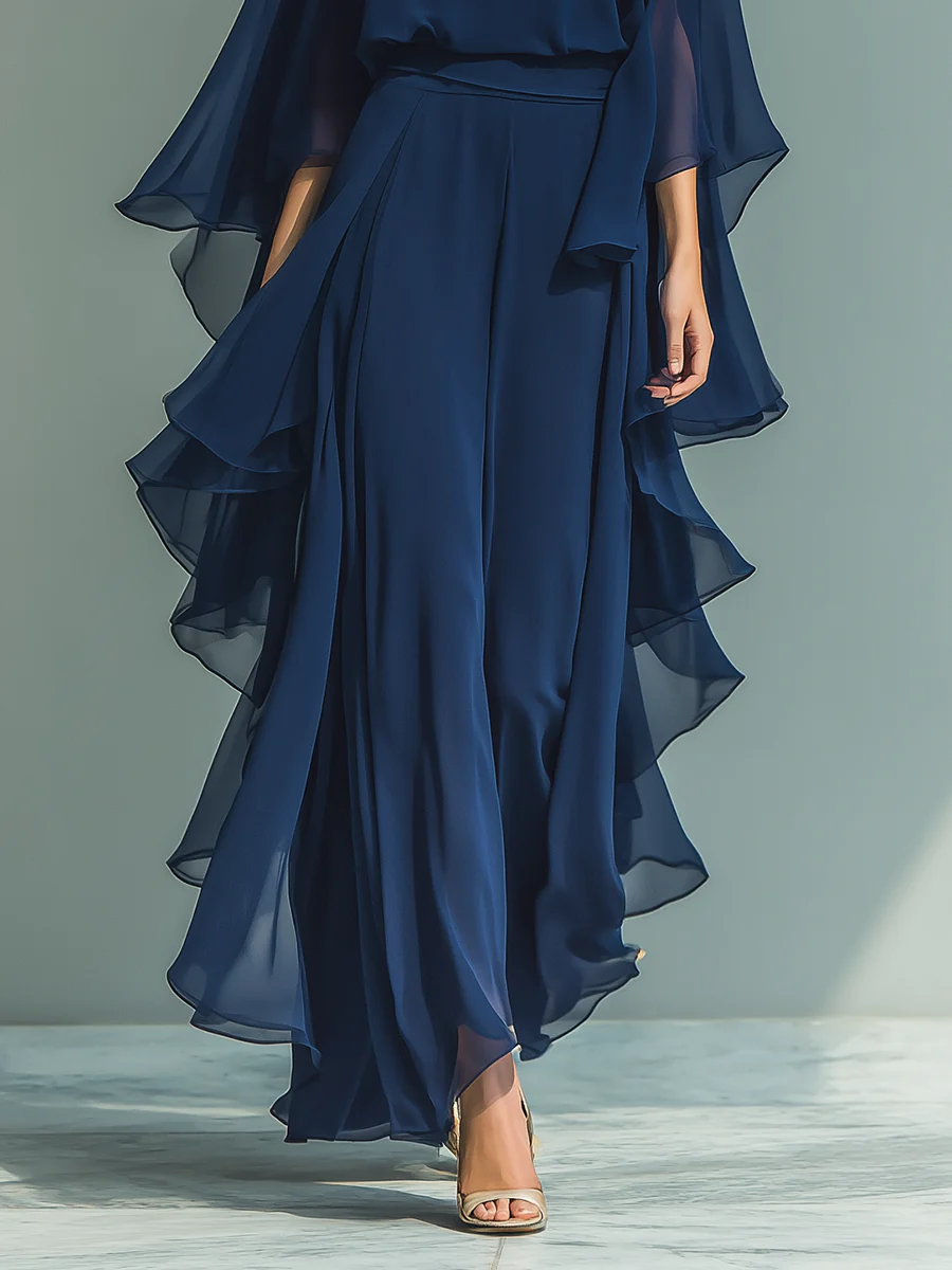 Aurora | Elegáns Chiffon Két Részes Szett Volánnal