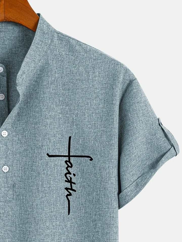 Kristóf™ | Elegáns, rövid ujjú ing álló gallérral