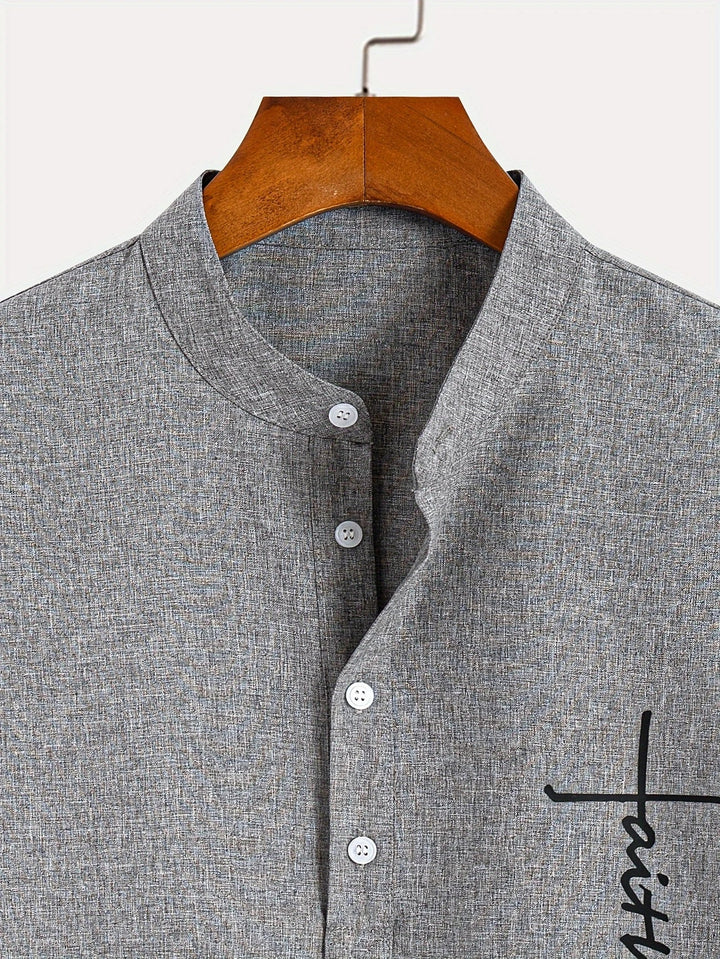 Kristóf™ | Elegáns, rövid ujjú ing álló gallérral