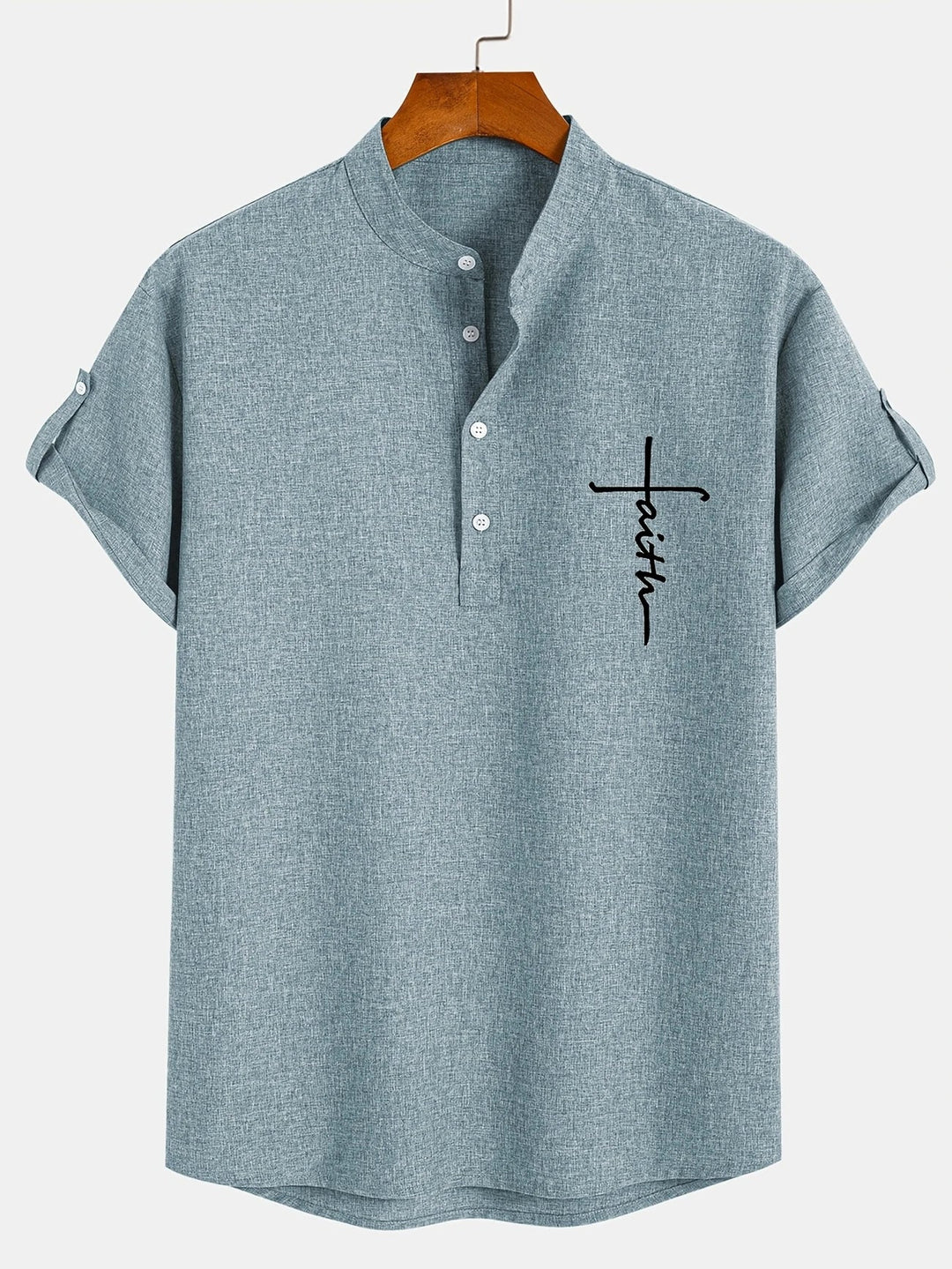 Kristóf™ | Elegáns, rövid ujjú ing álló gallérral
