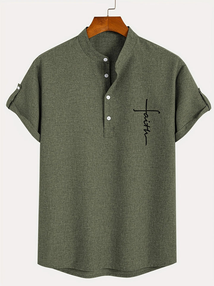 Kristóf™ | Elegáns, rövid ujjú ing álló gallérral