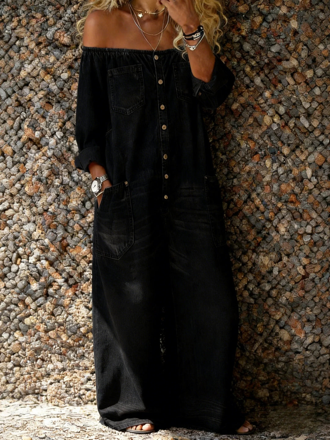 Noa | Farmer Overál, Off-Shoulder Nyakkivágással