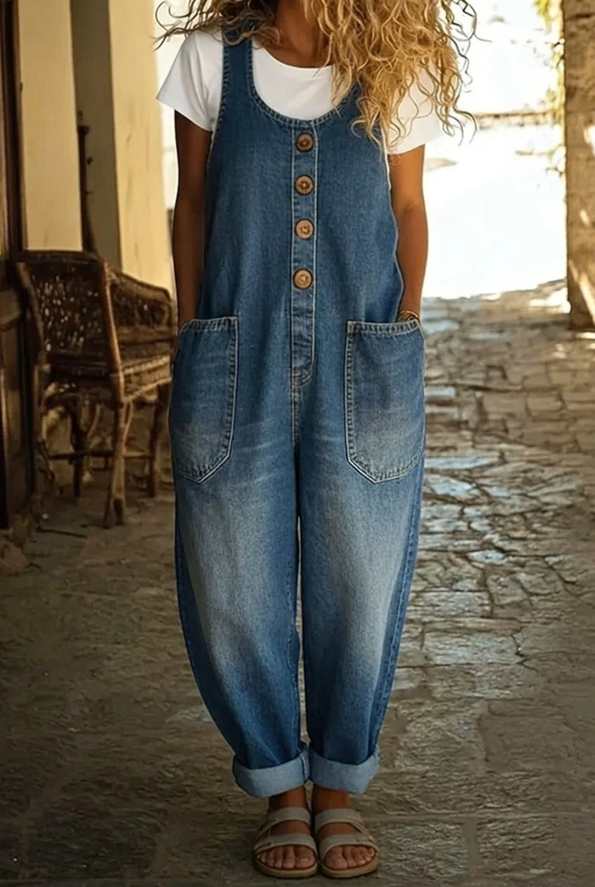 Lenna – Retro Cotton Denim Overalls