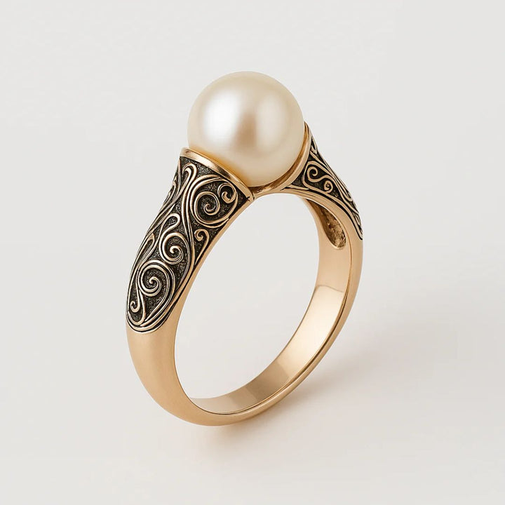 Retro Pearl Gold Ring